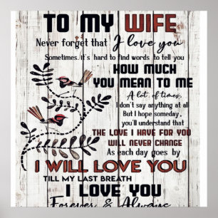 Poster Presente Para Esposa Carta Amável À Minha Espo