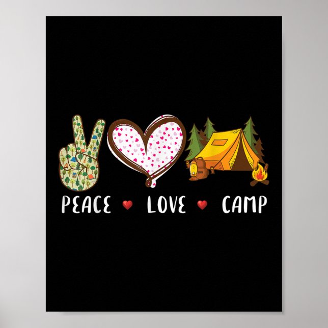 Poster Presente Para Homens Mulheres Crianças Acampando C (Frente)
