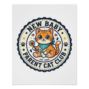Póster Presente para Mãe de Gato - Novo Bebê P
