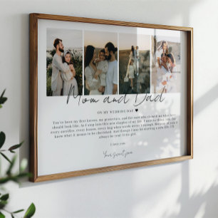 Poster Presente para mamãe e Pai no meu dia de casamento