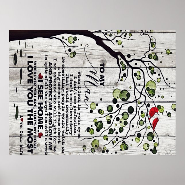 Poster Presente Para Marido | Letra Amável Do Meu Marido (Frente)