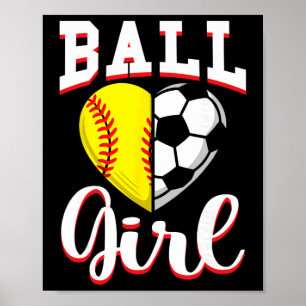 Poster Presente para mulheres amantes de softball e futeb