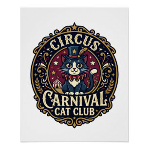 Póster Presente para o Pai do Gato do Carnaval do Circo -