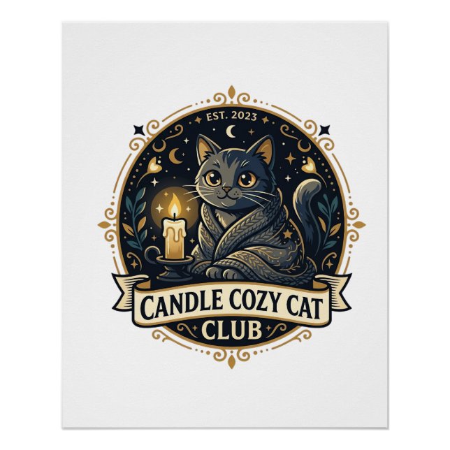 Póster Presente para Pai de Gato Candle Cozy - Candle Coz (Frente)