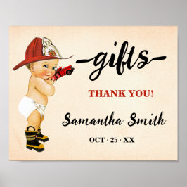 Poster Presente Pequeno Sinal de Chá de fraldas de Bombei