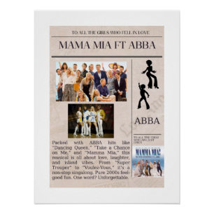 Póster Presente perfeito para um ABBA e um FAN MIA MAMA