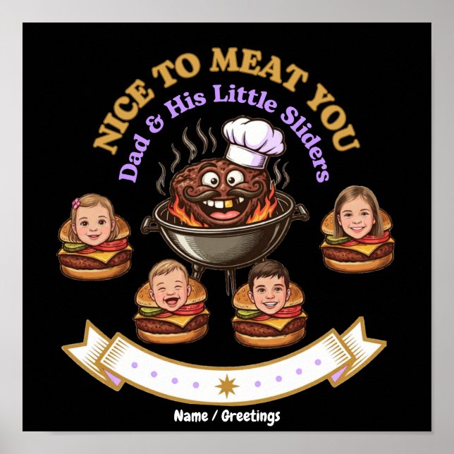Poster Presente Personalizado BBQ Grill Master - Prazer e (Frente)