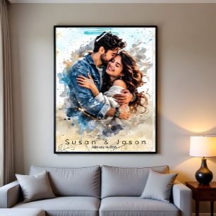 Póster Presente Personalizado de Água-forte do Dia dos Na