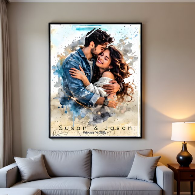 Póster Presente Personalizado de Água-forte do Dia dos Na (Criador carregado)
