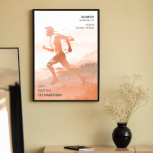 Poster Presente personalizado de corredor de maratona