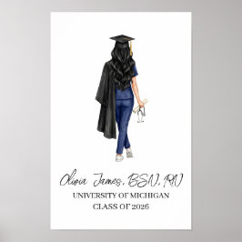 Poster Presente Personalizado de Formatura para Enfermeir