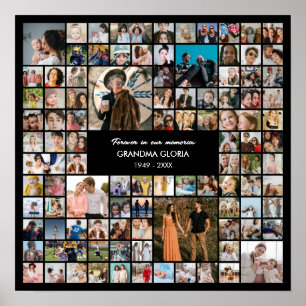 Poster Presente Personalizado de Fotos em Colagem Quadrad