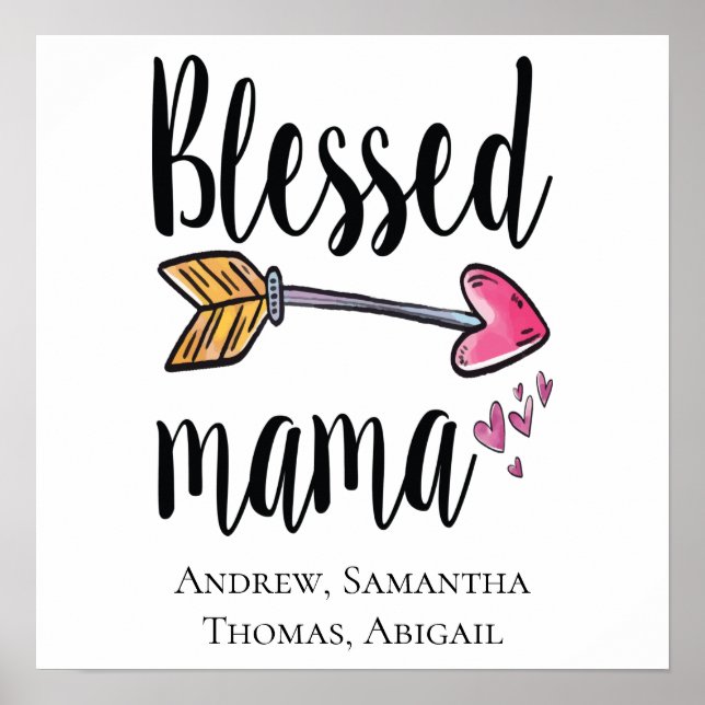 Poster Presente Personalizado Dia das Mães Mãe Abençoada (Frente)