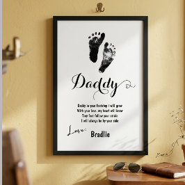 Poster Presente Personalizado do Dia dos Pais com Pegada