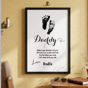 Poster Presente Personalizado do Dia dos Pais com Pegada