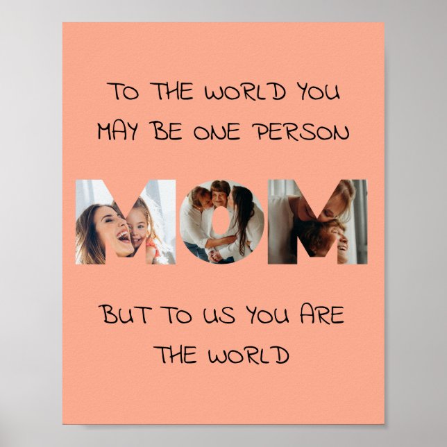 Poster Presente Personalizado Para a MÃE Colagem de Fotos (Frente)