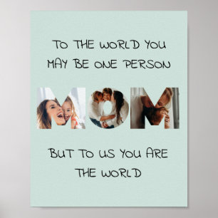 Poster Presente Personalizado Para a MÃE Colagem de Fotos
