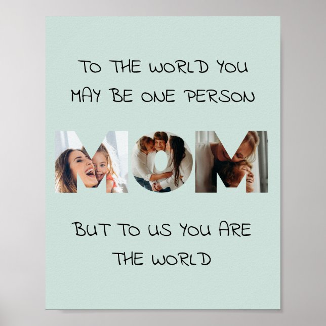 Poster Presente Personalizado Para a MÃE Colagem de Fotos (Frente)