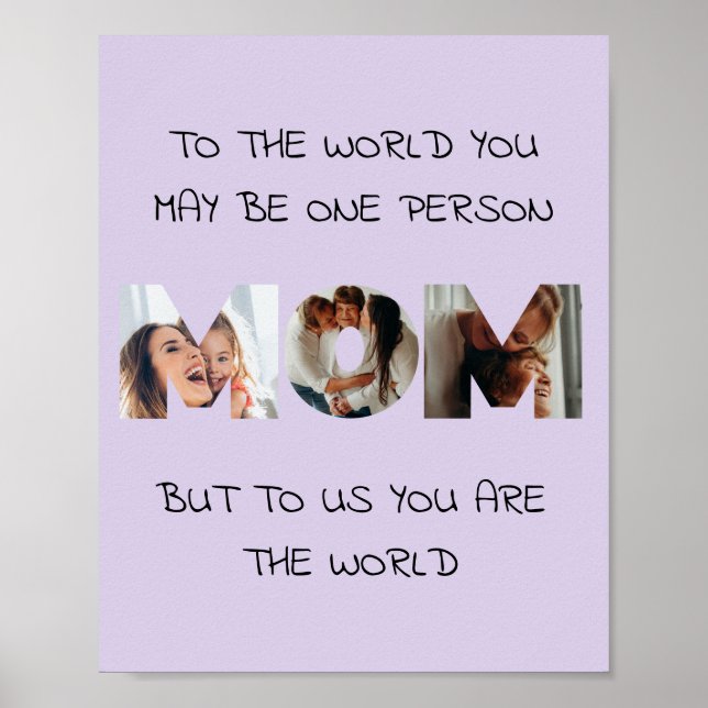 Poster Presente Personalizado Para a MÃE Colagem de Fotos (Frente)