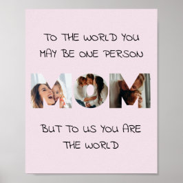 Poster Presente Personalizado Para a MÃE Colagem de Fotos