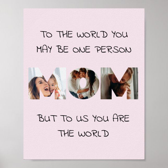 Poster Presente Personalizado Para a MÃE Colagem de Fotos (Frente)