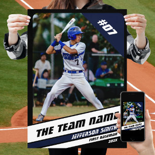Poster Presente Personalizado para Jogador de Beisebol Pr