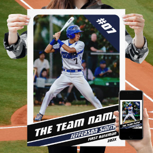 Poster Presente Personalizável para Jogador de Beisebol e