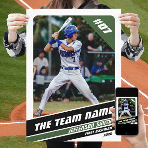 Poster Presente Personalizável para Jogador de Beisebol e