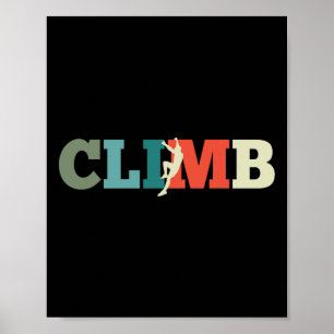 Poster Presente Retro de Escalada em Rocha 