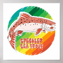 Presente Retro de Pesca de Truta Marinha Manchada