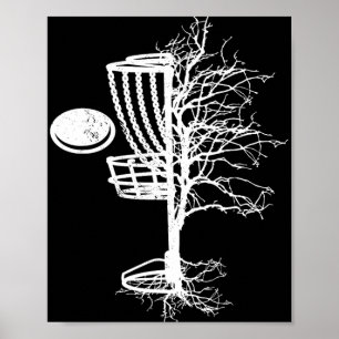 Poster Presente Única Árvore de Disc Golf Disco Frisbees 