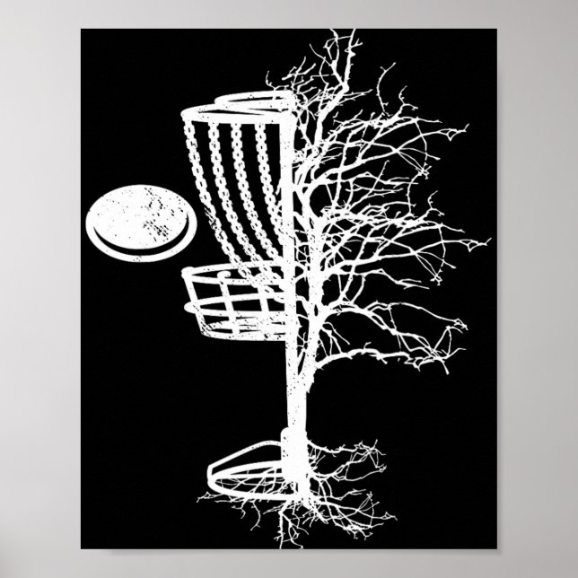 Poster Presente Única Árvore de Disc Golf Disco Frisbees  (Frente)