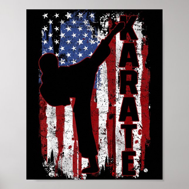 Poster Presente Vintage Artes Marciais de Karatê (Frente)