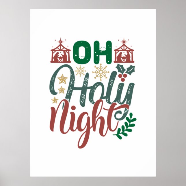 Poster Presente Xmas | Oh Santa Noite (Frente)
