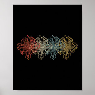 Poster Presentes Ambientais Animais de Octopus Vintage