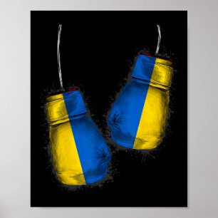 Poster Presentes Bandeira de Fãs de Boxeadores Ucranianos