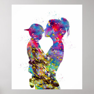 Poster Presentes Coloridos Da Mãe E Do Filho