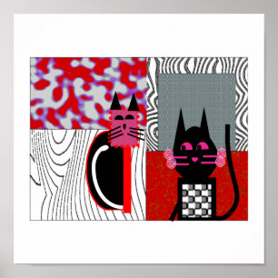 Poster Presentes da arte dos amantes do gato preto