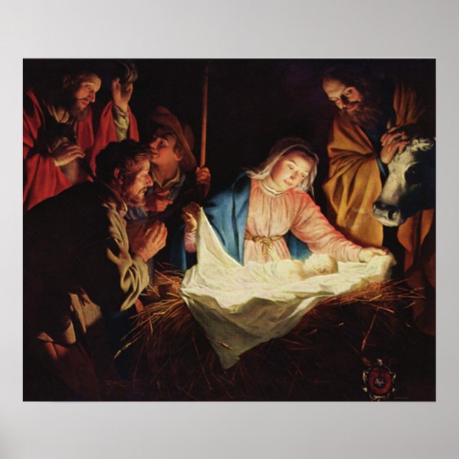 Póster Presentes da cena da natividade para o Natal (Frente)