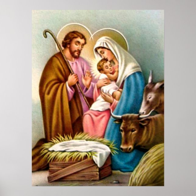 Póster Presentes da cena da natividade para o Natal (Frente)