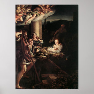 Poster Presentes da cena da natividade para o Natal