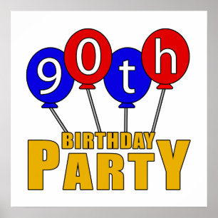 Póster presentes da festa de aniversário do 90