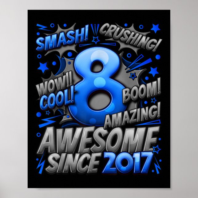 Poster Presentes De 8 Anos Para Rapazes 8 Anos (Frente)