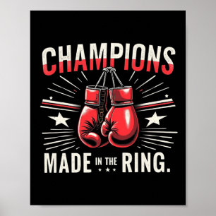 Poster Presentes De Amor Com Luvas De Boxing Retro Para B