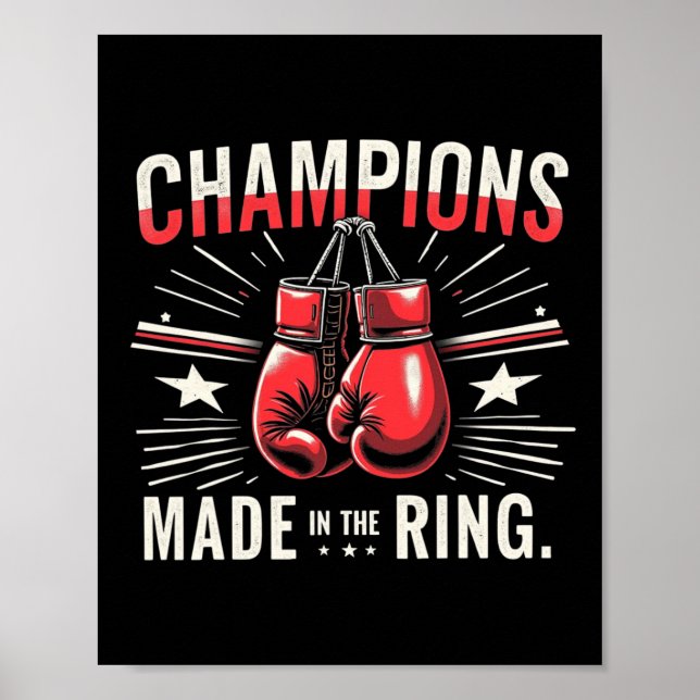 Poster Presentes De Amor Com Luvas De Boxing Retro Para B (Frente)