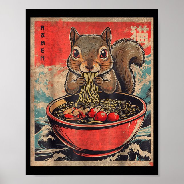 Poster Presentes de anime de esquilo kawaii japonês comen (Frente)