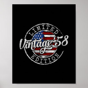 Poster Presentes de Aniversário de 67 anos Vintage 1958 p