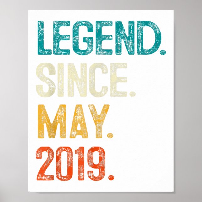 Poster Presentes De Aniversário De Legenda De 2019 Para G (Frente)