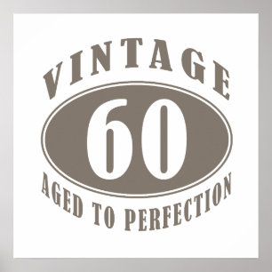 Póster Presentes de aniversário do vintage 60th