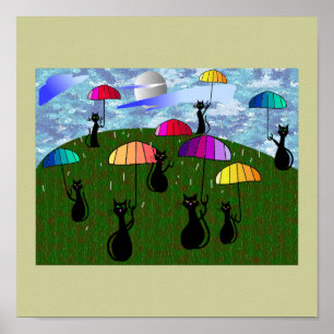 Póster Presentes de Arte de Adolescentes de Gato Negro